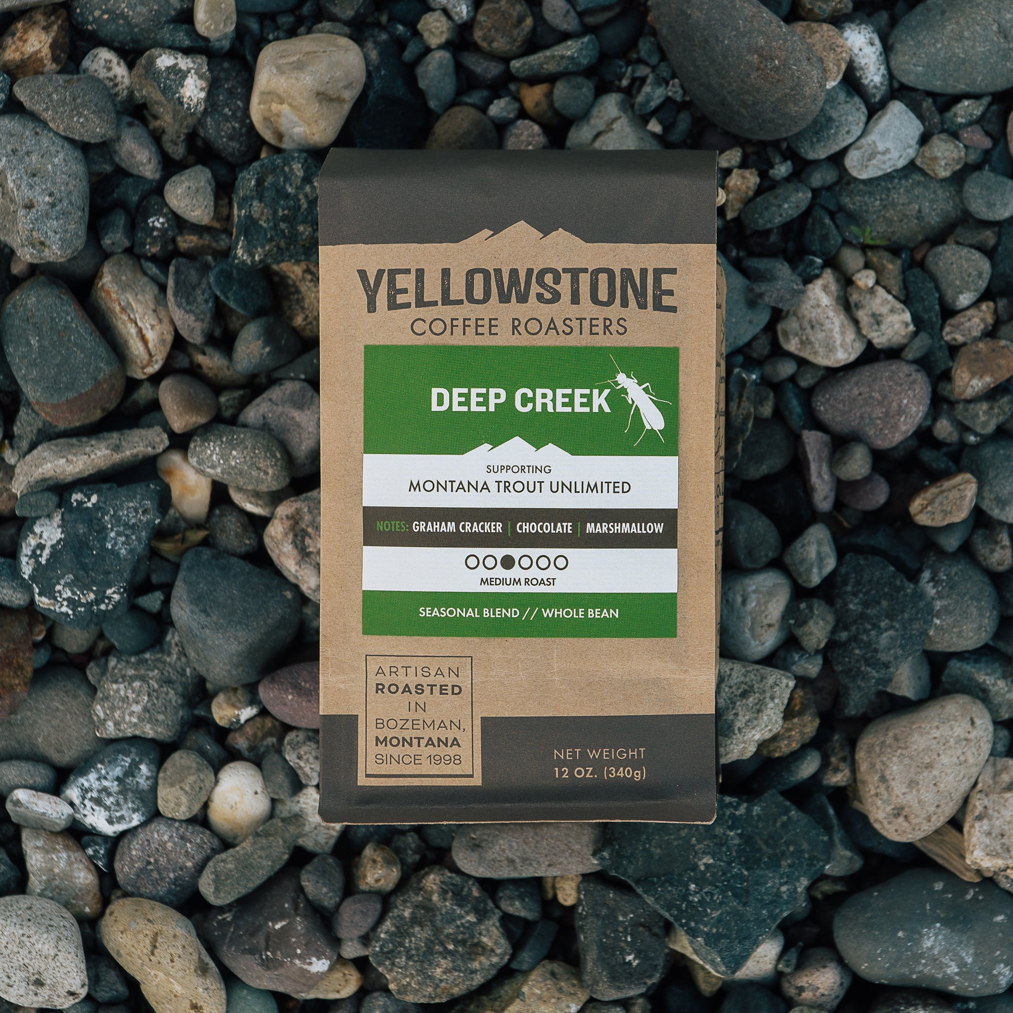 Deep Creek Coffee Bag on River Rock