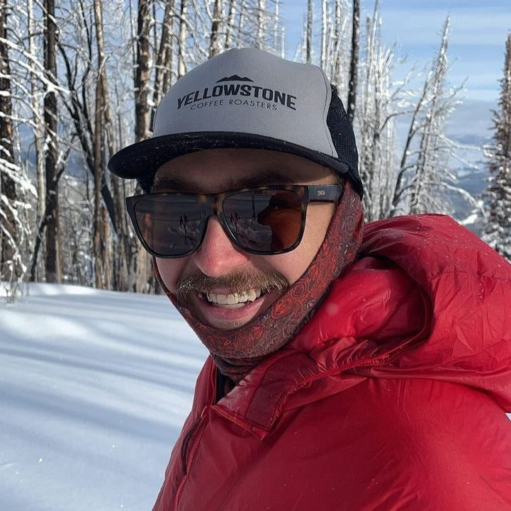 Yellowstone Coffee Trucker Cap in the field